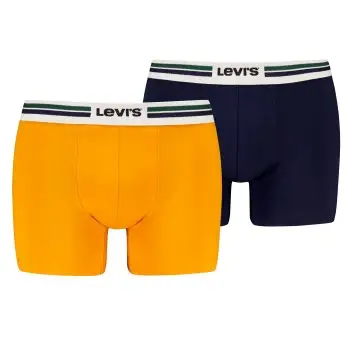 Levis 2P Men Sportswear Logo Boxer Brief Orange/Mørkbl  bomuld Medium Herre