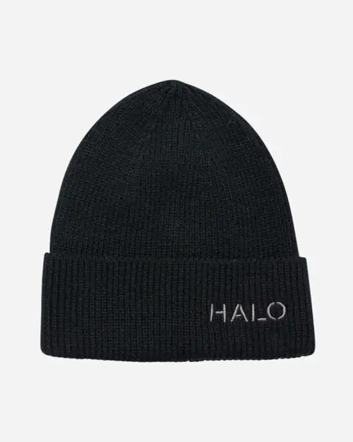 Halo Wool Mix Beanie - Black