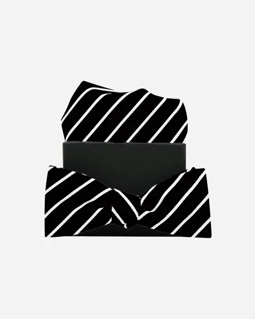 Our M√©l Stripe Bow Tie - Black/White