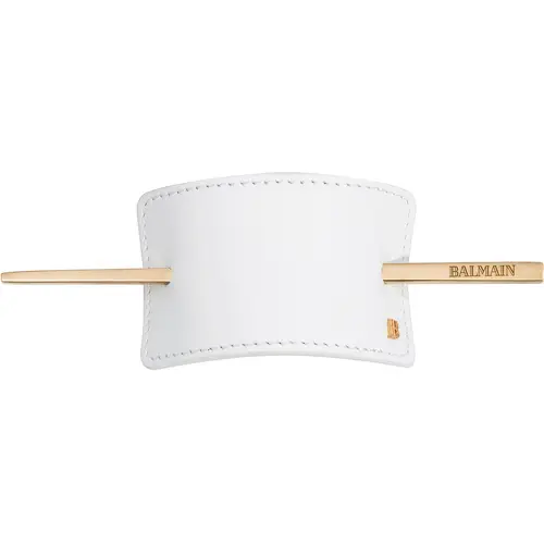 Balmain Hair Barrette Leather White