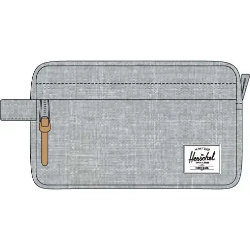 Herschel Chapter Travel Kit Light Grey Crosshatch