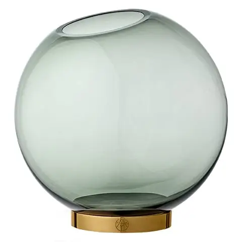 AYTM Globe vase large grøn-messing