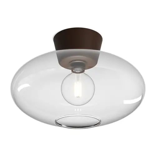 Belid Bullo plafond XL klart glas Ø38 cm Oxid