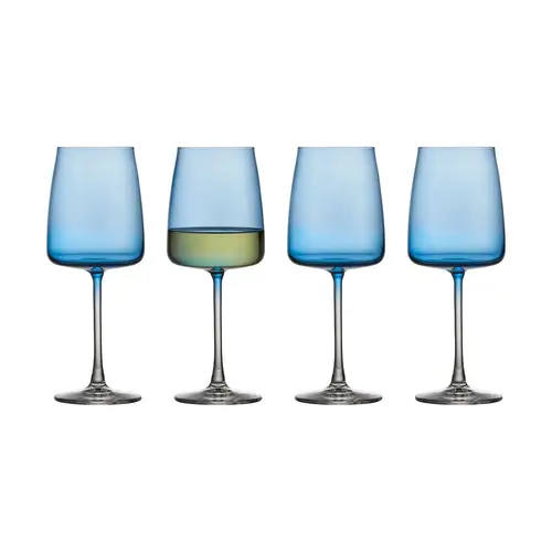 Lyngby Glas Zero hvidvinsglas 43 cl 4-pak Blue