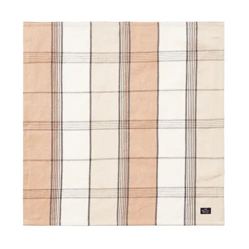 Lexington Checked Linen/Cotton stofserviet 50x50 cm Beige