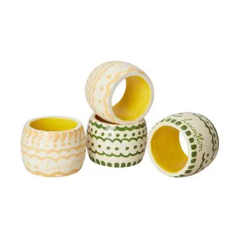 Lexington Easter Ring in Wood servietring 4-pak Green-yellow