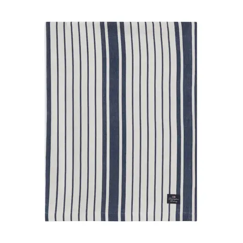 Lexington Striped Organic Cotton borddug 150x350 cm Navy