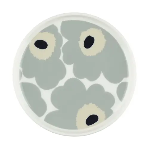 Marimekko Unikko tallerken Ø13,5 cm White-light grey-sand-dark blue