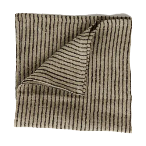 Olsson & Jensen Stripe linned serviet 45x45 cm Sort-sand