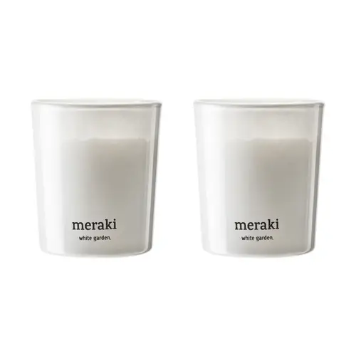 Meraki Meraki duftlys 12 timer 2-pak White garden