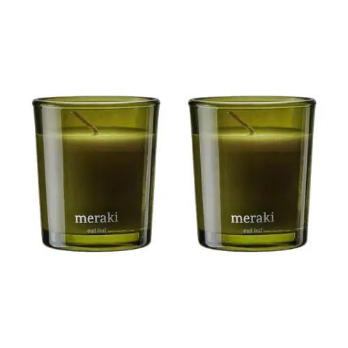 Meraki Meraki duftlys 12 timer 2-pak Oud leaf