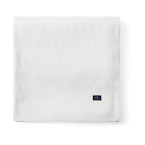 Lexington White jacquard cotton borddug 150x250 cm Hvid