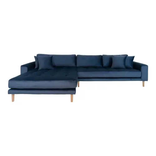 Mille Chaiselong Sofa Venstrevendt - Mørkeblå Velour