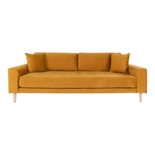 Lido 3 Personers Sofa - Gul Velour