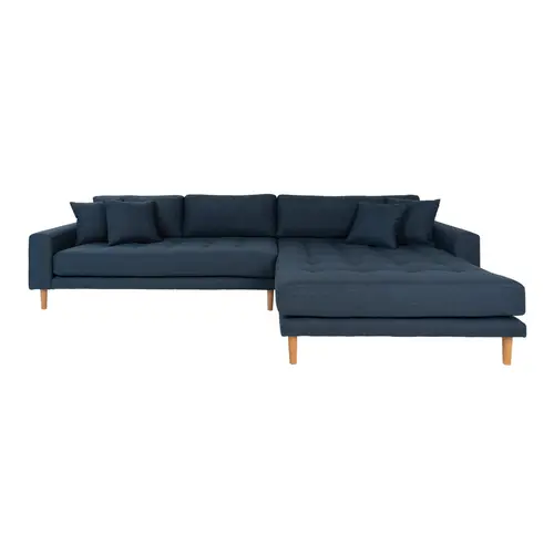 Mille Chaiselong Sofa Højrevendt - Mørkeblå stof