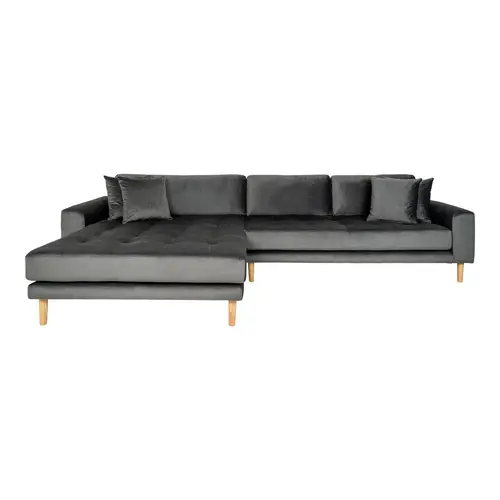 Mille Chaiselong Sofa Venstrevendt - Mørkegrå Velour