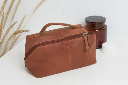 Toilettaske BIGA Leather - Cognac