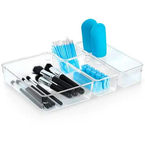 Makeup organizer i akryl - 4 dele