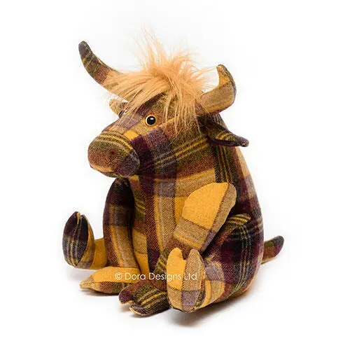 Plaid Highland Cow - Dørstopper dyr