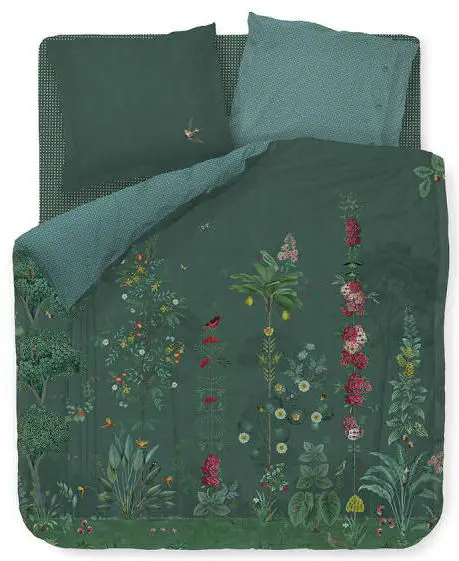 Pip Studio Babylon garden green -140 x 200 cm & 1 stk. pude 60 x 63 cm