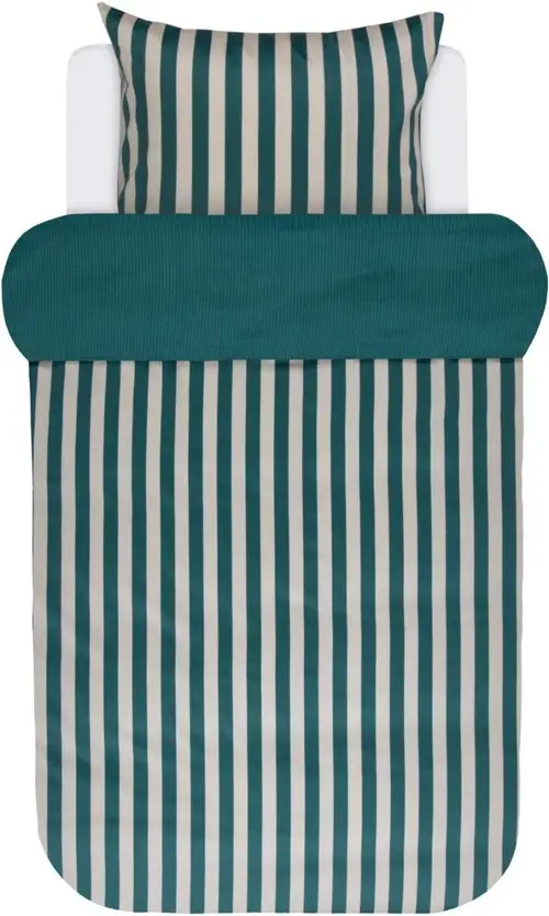 Marc O&#39;Polo Classic Stripe Pine Green sengesæt-140 x 200 cm & 1 stk. pude 60 x 63 cm