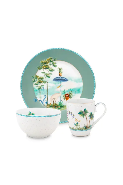 Set/3 Breakfast Set Jolie Blue