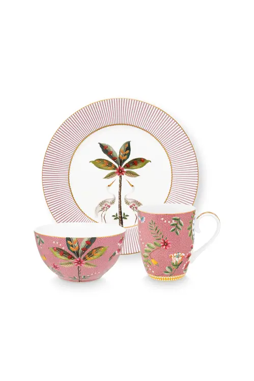 Set/3 Breakfast Set La Majorelle Pink