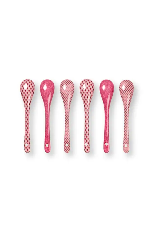 Giftset Teaspoons Oriental Flower Festival Dark Pink 13cm