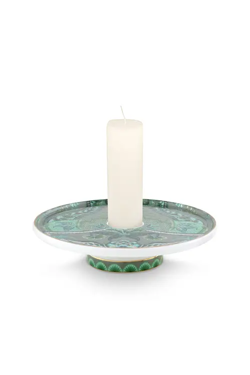 Candle Tray Kyoto Festival Green 14cm