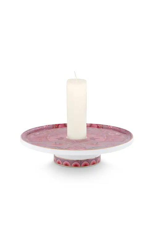 Candle Tray Kyoto Festival Pink 14cm