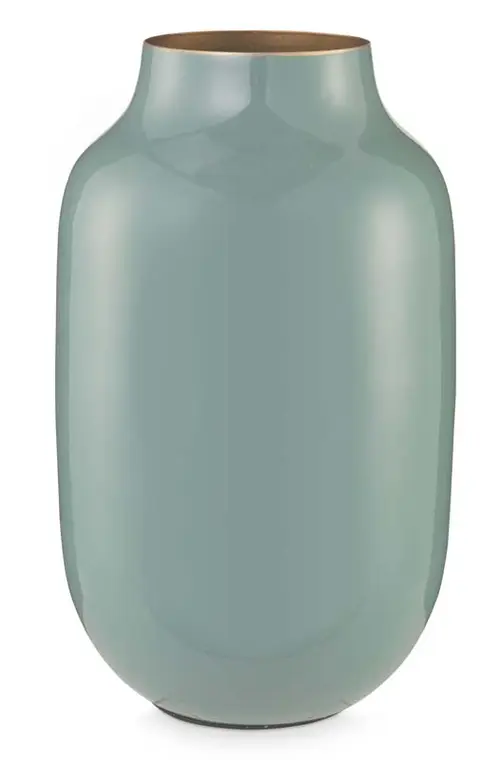 Vase Metal Oval Blue 30cm