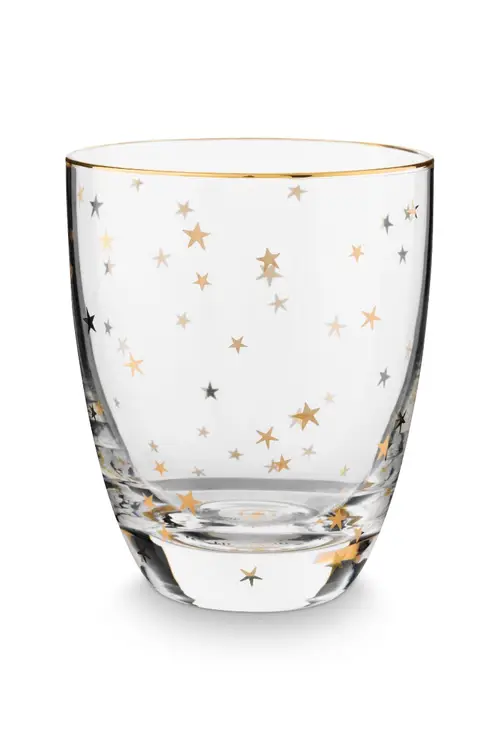 Water Glass Stars Gold 360ml