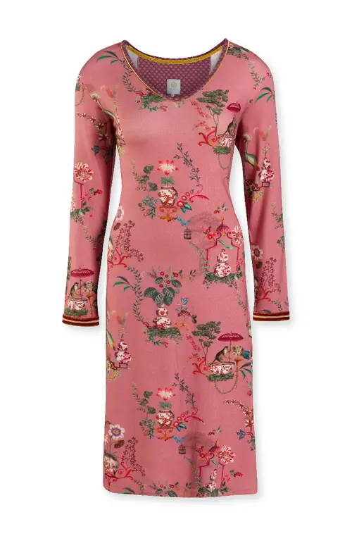 Pip Studio Night Dress Long Sleeve Chinese Porcelain Pink-Small