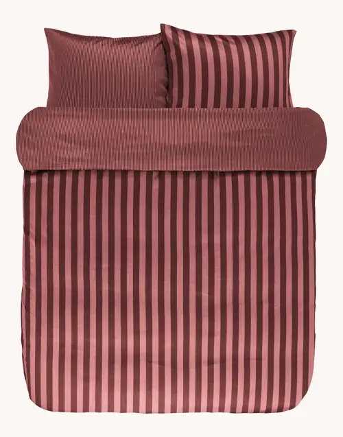 Marc O&#39;Polo Sengetøj Classic Stripe Warm Earth-140 x 220 + 60 x 63