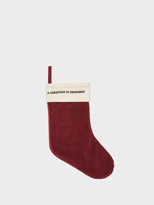 Christmas Stocking - Velvet - Maroon