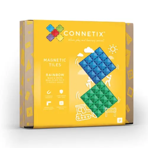 Connetix Base Plate Pack 2 stk - grøn/blå