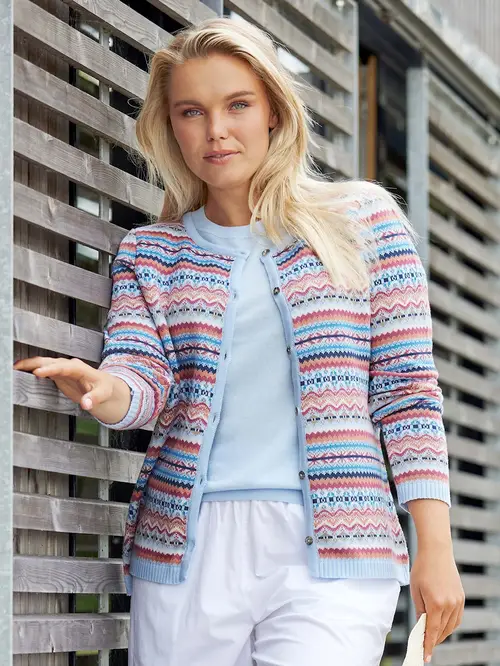 Skovhuus Kvinde Strik Cardigan Pale Blue XXXL