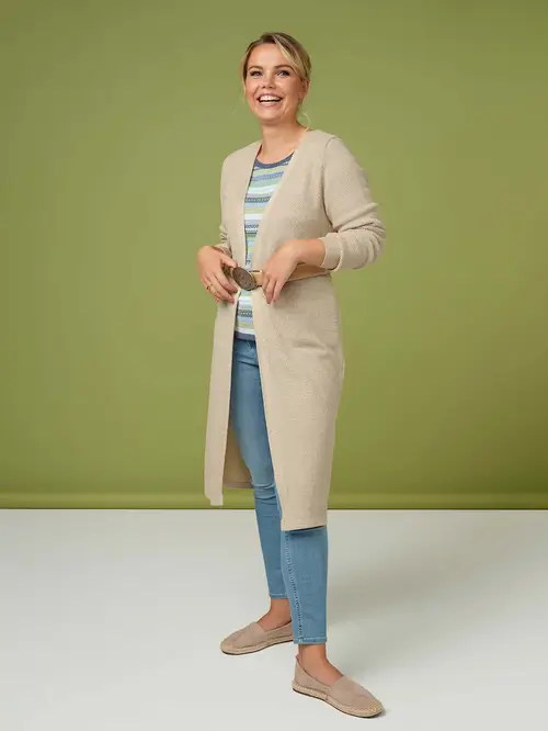 Skovhuus Kvinde Strik Cardigan Bark Beige XL