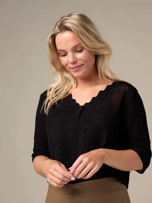 Skovhuus Kvinde Strik Bolero Black L