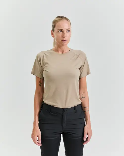 Bornholm Merino/Tencel T-shirt Kvinde - XS / Sand