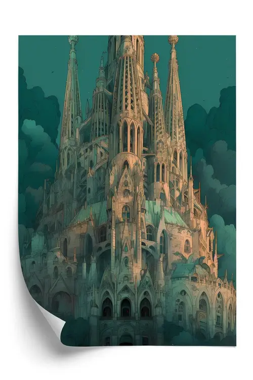 Plakat - Sagrada familia art nouveau kirke i barcelona