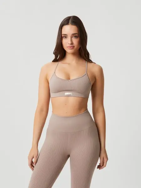 Björn Borg Studio Seamless Ribbed Strap Bra Beige, XSS