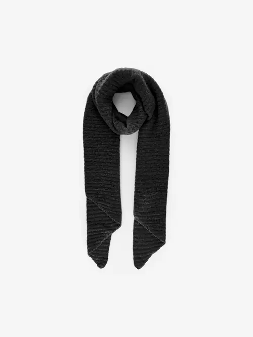 Pcpyron structured long scarf noos bc Black