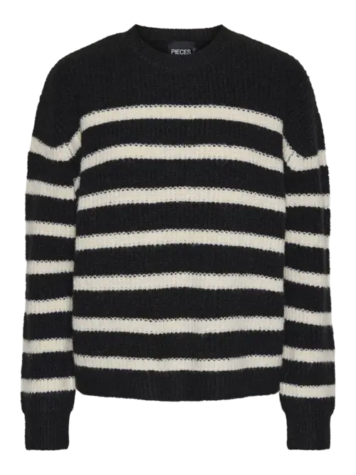 Pcklara ls o-neck knit kac pwp Black