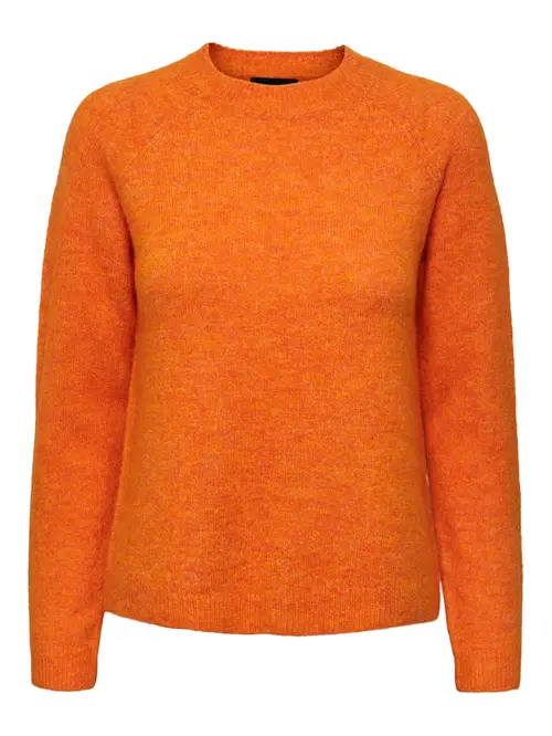 Pcjuliana ls o-neck knit noos bc Persimmon orange