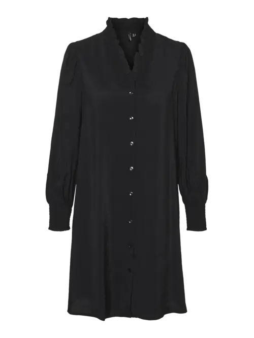 Vmqueeny l/s smock abk dress wvn exp ga Black