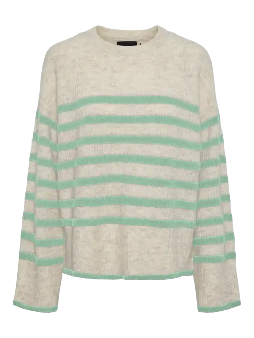 Pcline ls o-neck knit pwp bc Whitecap gray