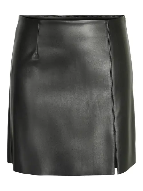 Nmclara penny  pu hw slit  skirt noos Black