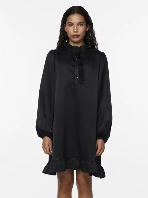 Pcnessa ls short dress d2d Black