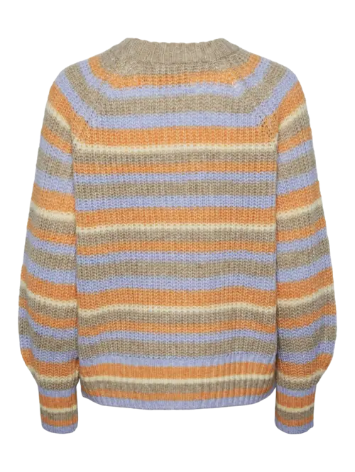 Pckatrini ls o-neck stripe knit kac camp Tangerine